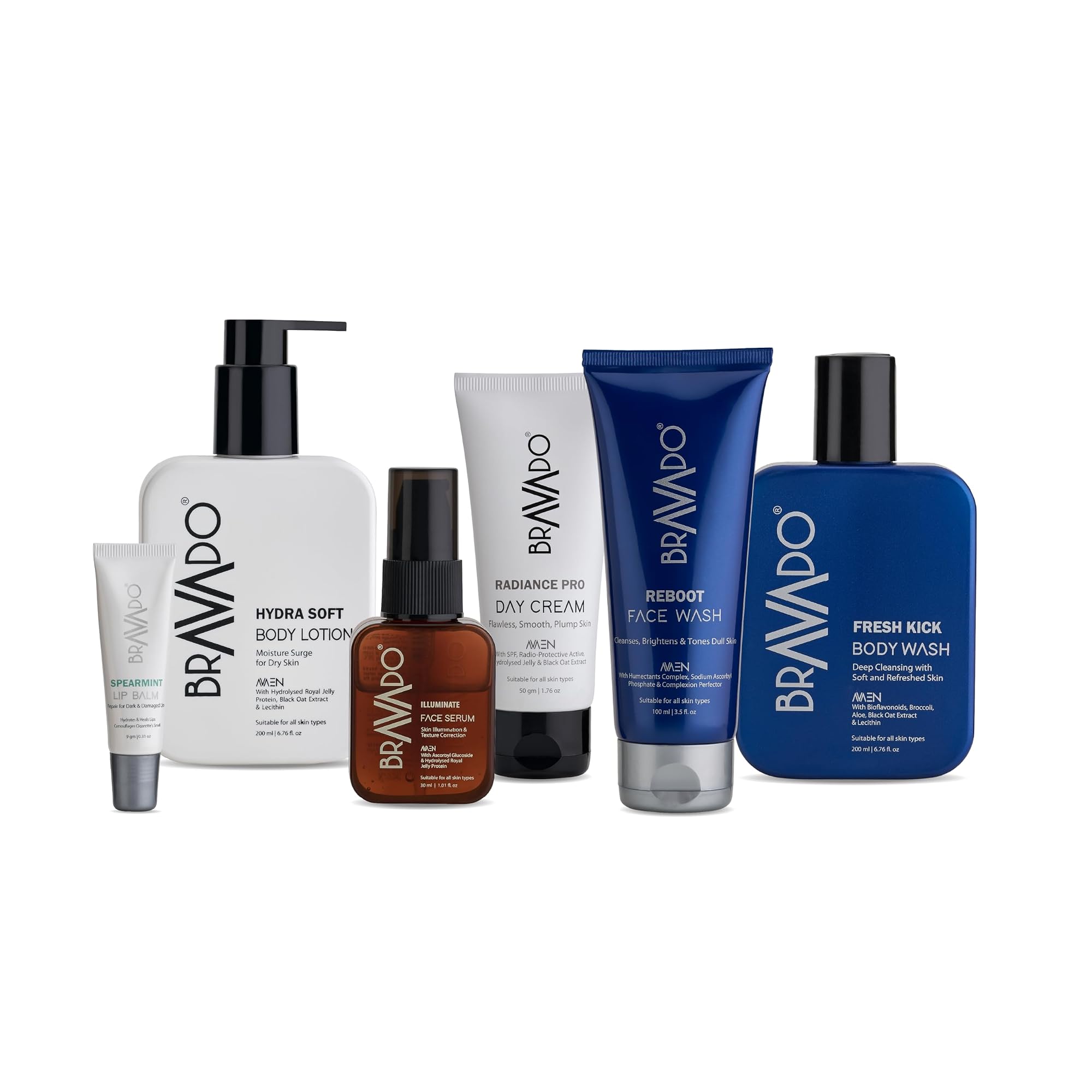 3-in-1 Face Care Combo Kit for Men | Reboot Face Wash + Exfolio Face Scrub + Hydra Glow Face Pack