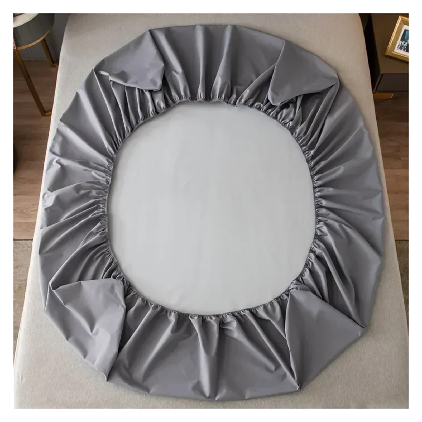 Cubre Colchon Funda de Cama Impermeable una Sola Pieza, Transpirable, Antipolvo, Funda Protectora, sábana Fija Antideslizante(Grey,120x200cm)