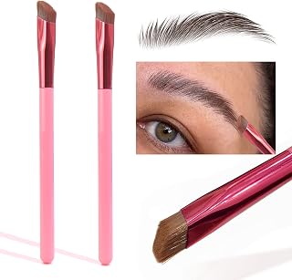 LSxia 2PCS Multi-Function Square Angled Eyebrow Brush - Ultra-Fine Bristles for Natural Hair-Like Strokes, Precision Brow Makeup