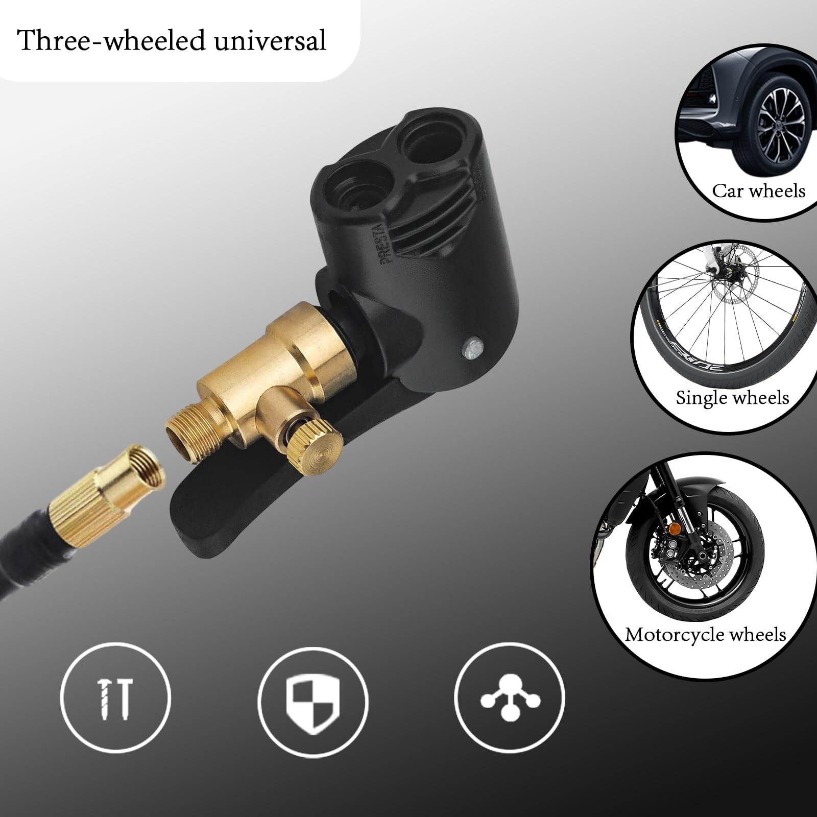 Adattatore Per Pompa Per Bicicletta CSPARCV Da 2 Pezzi, Testa - Foto 6