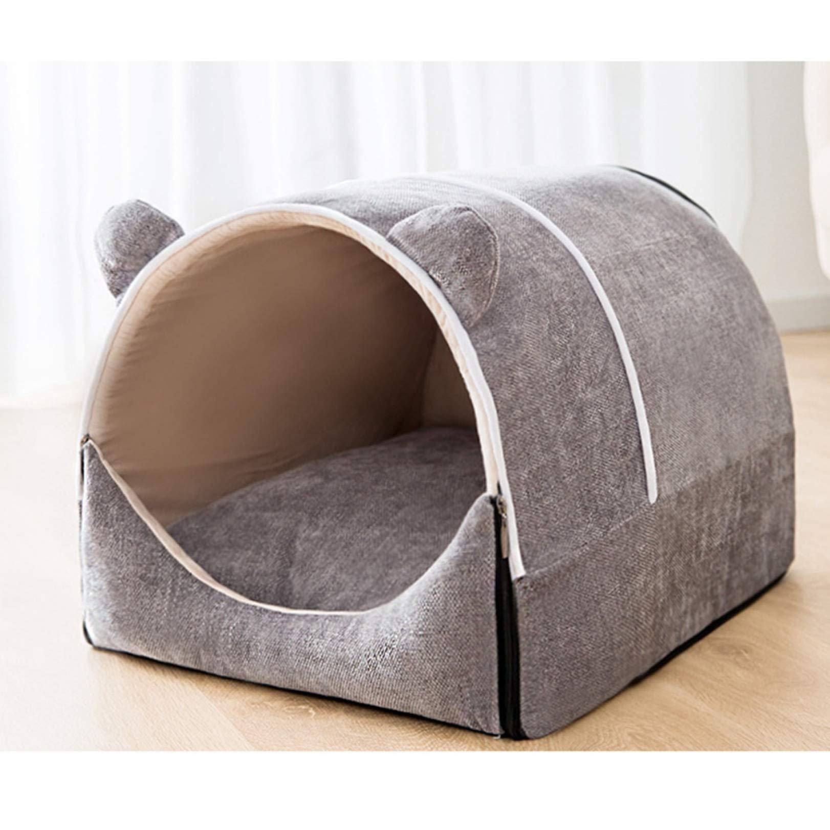 Amazon | ドームベッド ハウス M チワワ 犬 ベッド グレー