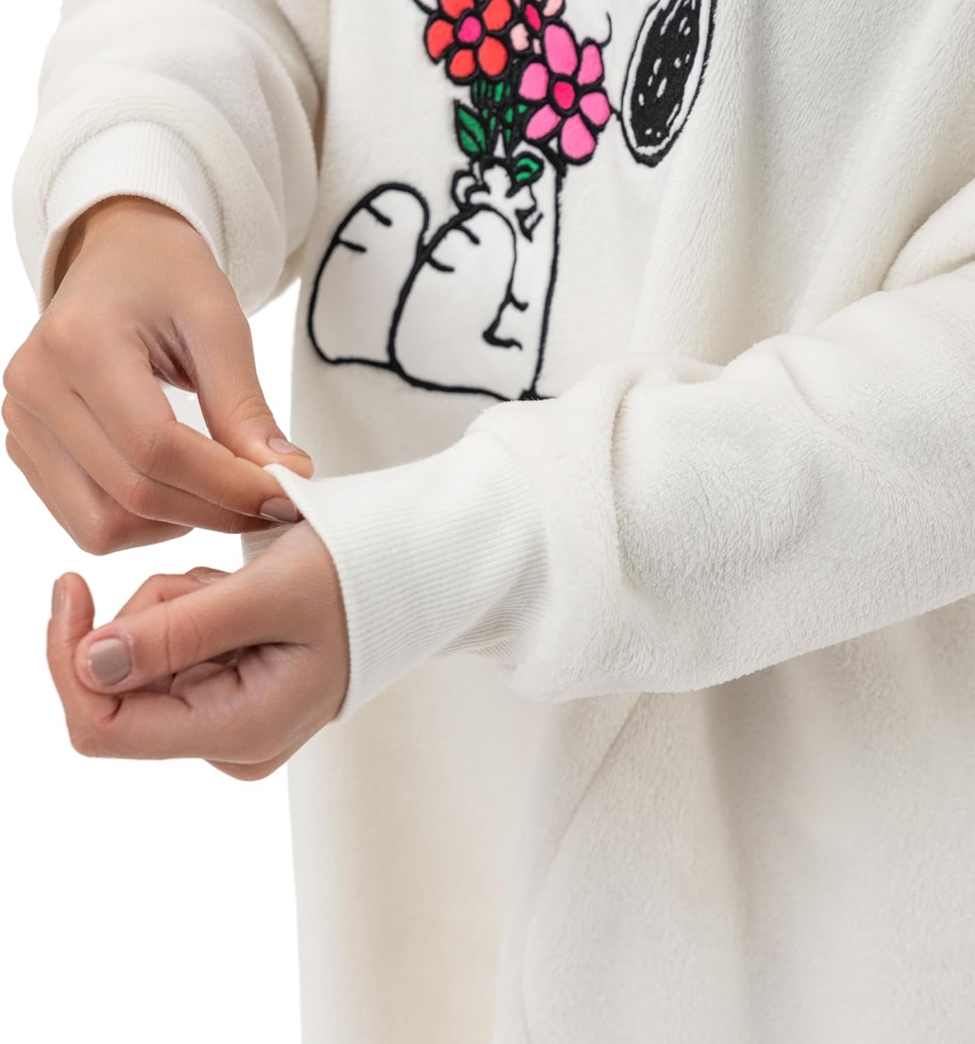 Berkshire Velvetloft Oversized Embroidered Sweatshirt - Ultra Soft Fleece Pullover for Women