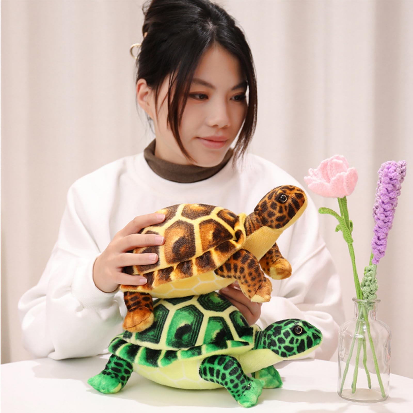 OUKEYI Turtle Plush Stuffed Animal Toy,ortoise Plush Pillow, Cute Plush Toys Gifts for Kids & Adults 30cm (green) - Image 2