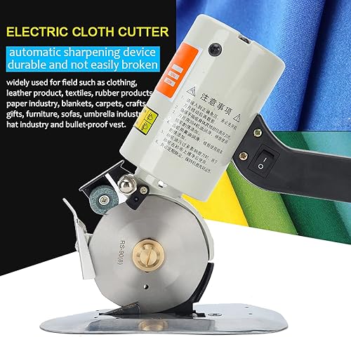 Vista 7 de Máquina eléctrica de corte longitudinal de tela, cortador de tela de 3,54 pulgadas con hoja de acero de aleación para ropa, cuero, textiles, papel