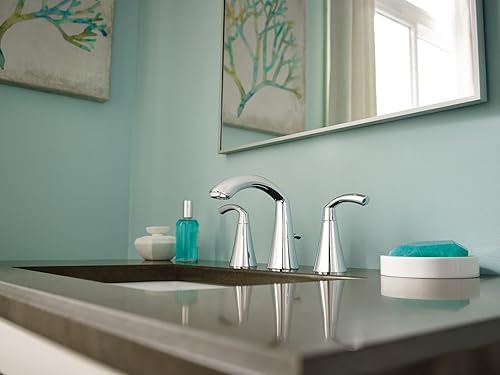 Miniatura 3 de Moen Glyde T6173BN - Grifo de fregadero de baño moderno de arco alto de 8 pulgadas de níquel cepillado, requiere válvula, T6173BN