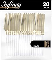 Vista 17 de PlasticPro 20 tenedores de plástico dorado y negro, de alta calidad, resistentes, desechables, elegantes, cubiertos de dos tonos para fiesta