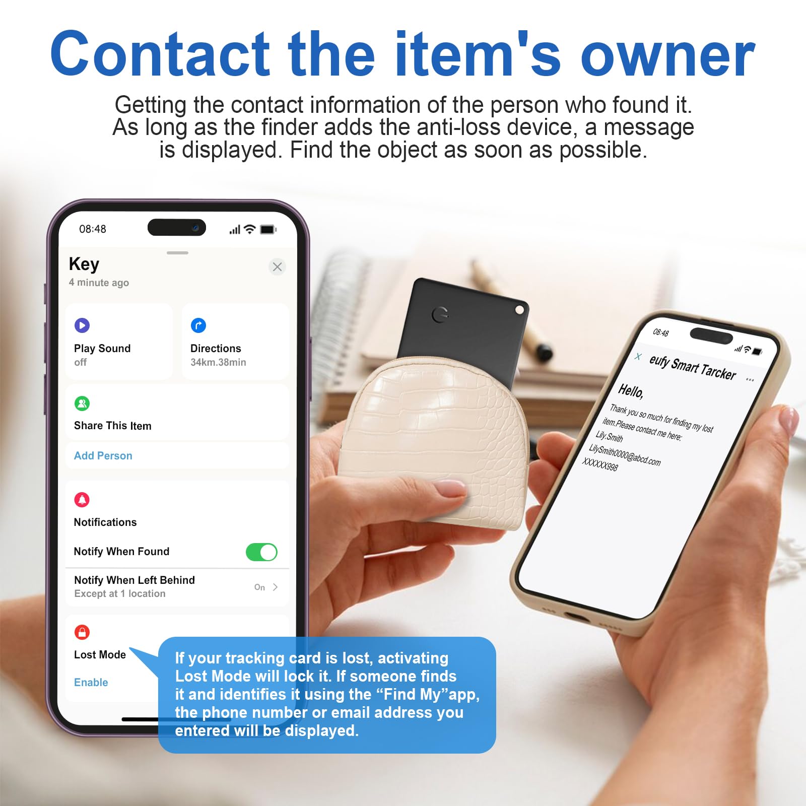 Tarjeta de rastreador de monederos, 2 unidades, buscador de billetera recargable, Find My (solo iOS), rastreador de teléfono móvil, IP67 resistente al agua, clasificador de objetos para