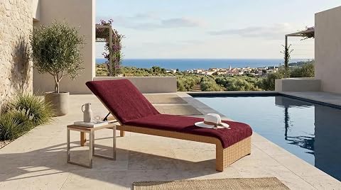 KOBEHOME%100 PAMUK ŞEZLONG HAVLUSU BORDO 75X200 CM