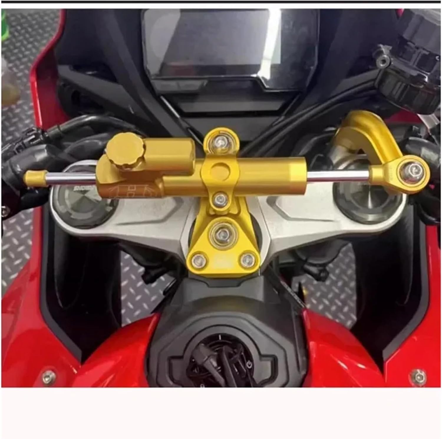 Universal Motorcycle Adjustable Steering Damper Stabilizer Compatible With Kawasaki ZX10R ZX 10R ZX10 R 2004 2005 2006 2007-2021(Green Black)
