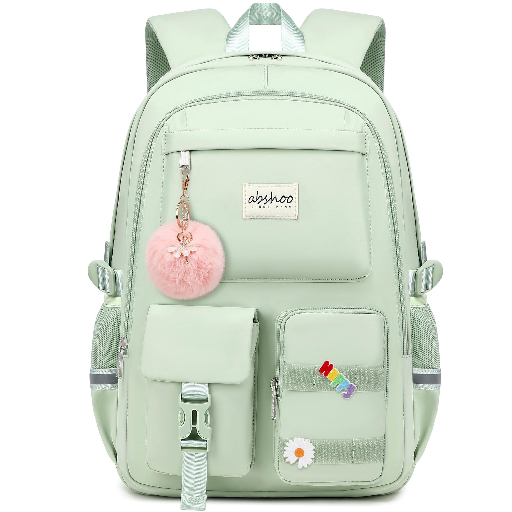abshoo Big Student Laptop Backpack For College Women Middle High School Teen Girls Bookbag Travel Daypack (Olive Green)