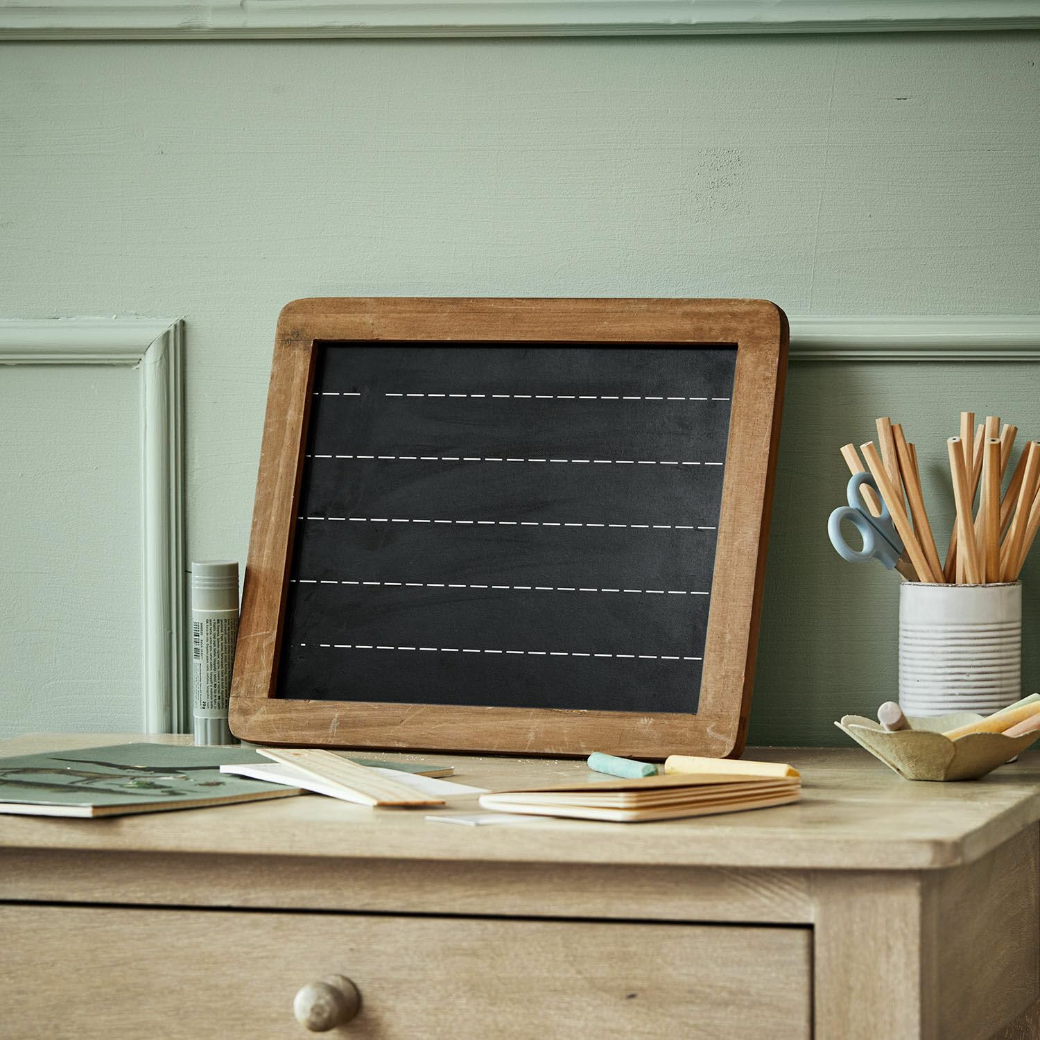 Loberon Tafel Kanza, für Kreatives Malen & Schreiben, zum Aufhängen oder Hinlegen, Kinderzimmer-Accessoire, Kiefernholz, braun/schwarz