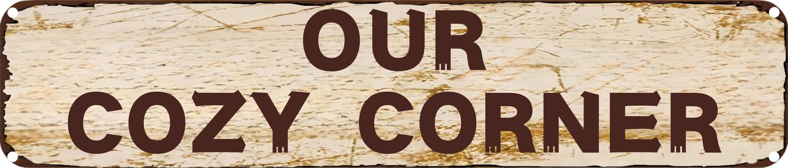 Asbwuo A4 Vintage Metal Sign Our Cozy Corner Aluminum Sign Tin Sign Retro Wall Decor For Home, Office, Bar, Kitchen, Garage 16X4 Inch