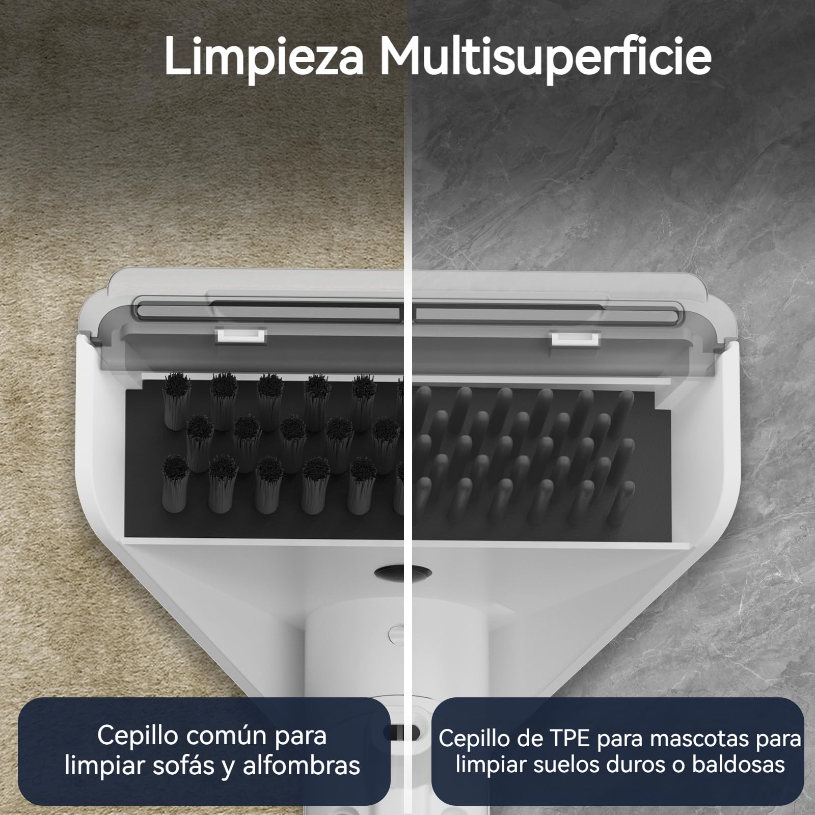 Greenote Limpiador de Alfombras 600W,4 Ruedas Giratorias para Máxima Maniobrabilidad, Almacenamiento Compacto,Autolimpieza de Manguera,Potente Aspiración,Depósitos 1,8L/0,8L, Manguera 1,5m y Cable 5m