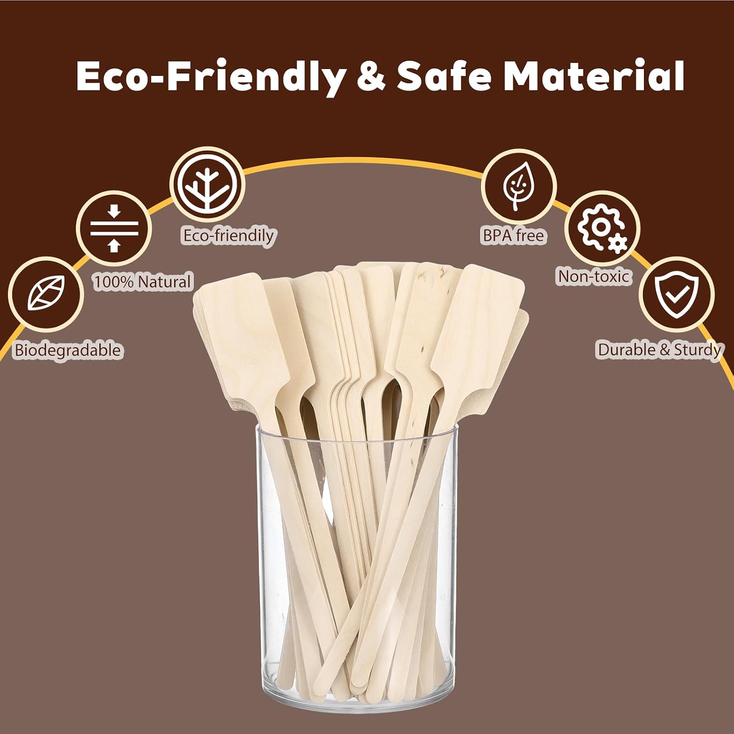 600 Pcs Wooden Coffee Stirrers, 6.3 Inch Kayak Paddle Shape Sticks - Natural Birchwood, Eco-Friendly, Disposable Stir Sticks for Coffee, Tea, Hot Chocolate, and Beverages