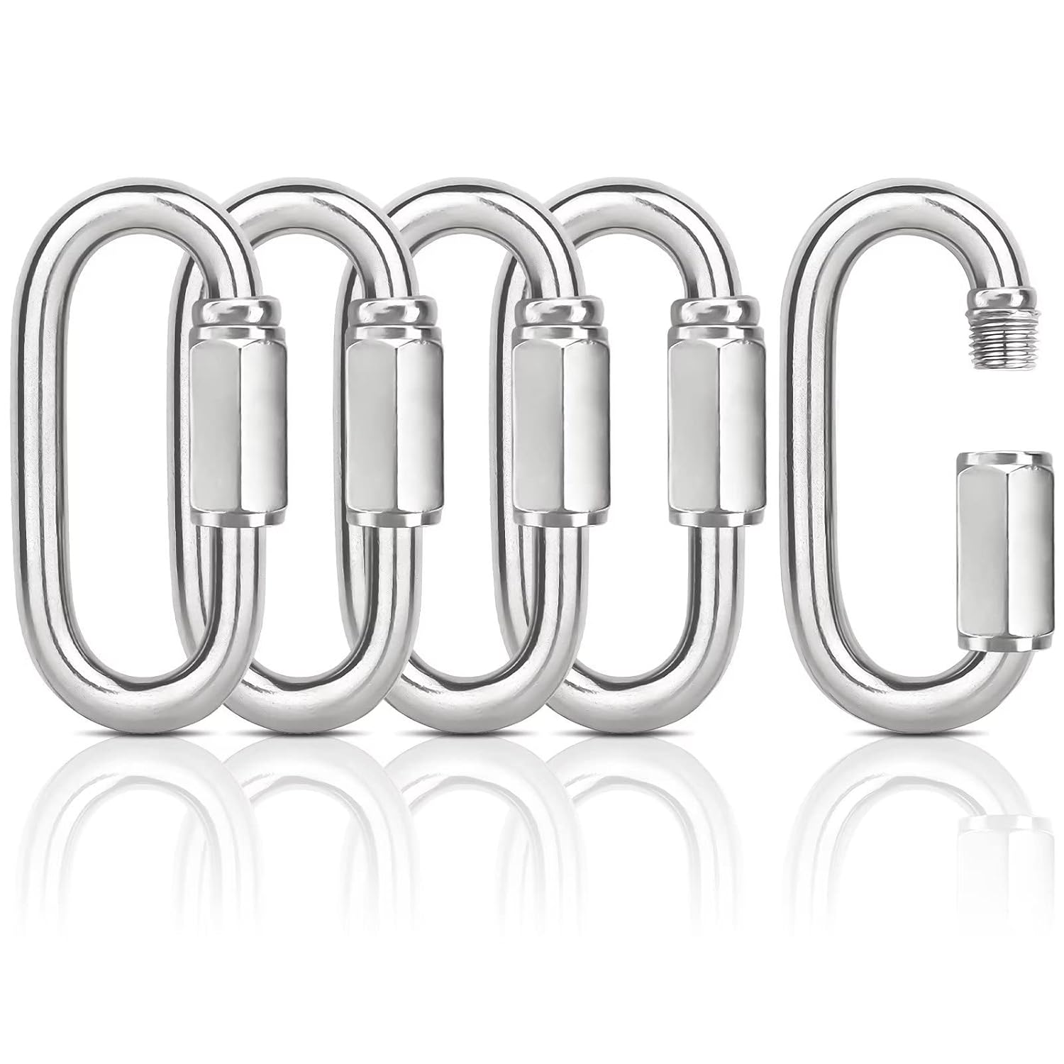 5pcs Stainless Steel Quick Link Chain Connector 440lbs Heavy Duty D