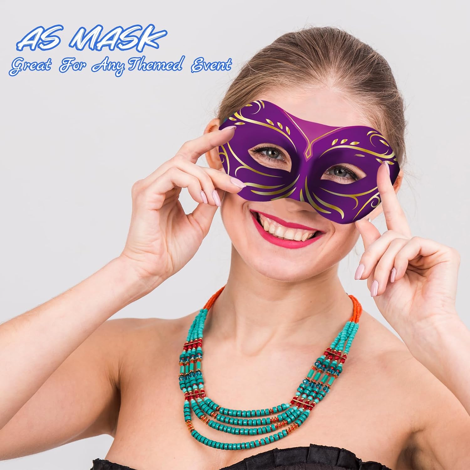 24 Pack Paper Mache Masks Half Face, White Plain Masquerade Half Face Mask, White Masquerade Mask DIY Blank Mardi Gras Halloween Cosplay Party (Modern Style)