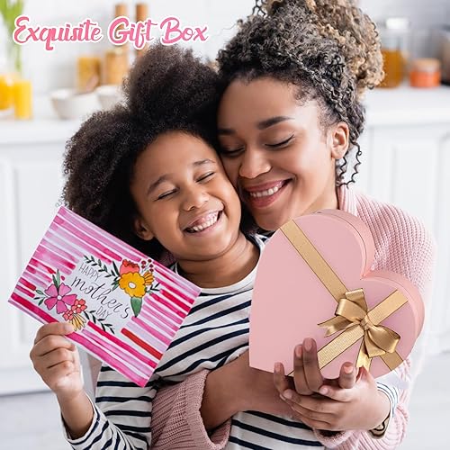 Miniatura 4 de Glenmal Juego de 3 cajas de regalo en forma de corazón con cuerdas LED y relleno de papel triturado de 3.53 oz, cajas de regalo decorativas para el