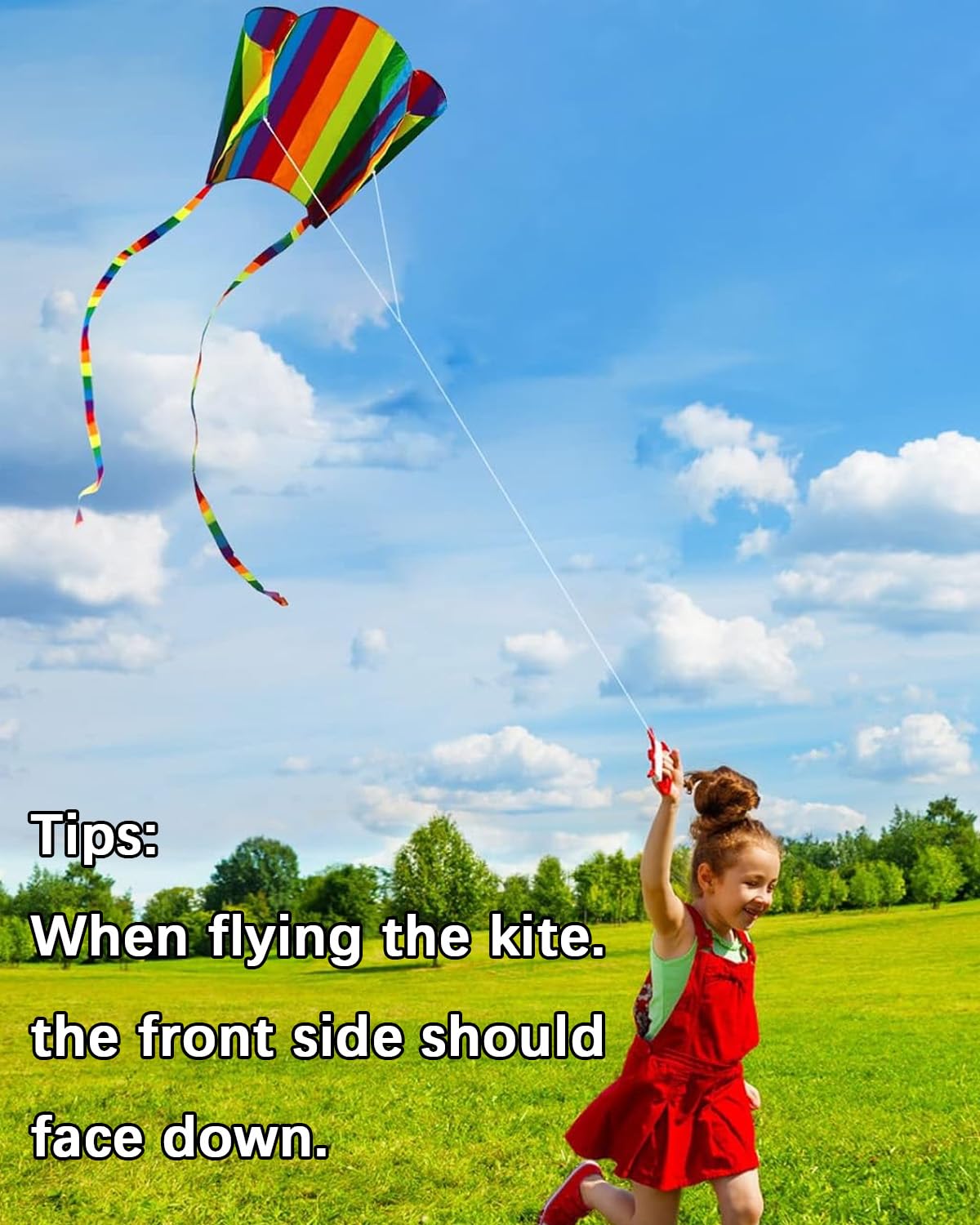 GWAWG 1aquilone per bambini arcobaleno colorato tascabile, facile da volare con linea di corda, gioco da spiaggia attività all'aperto per principianti
