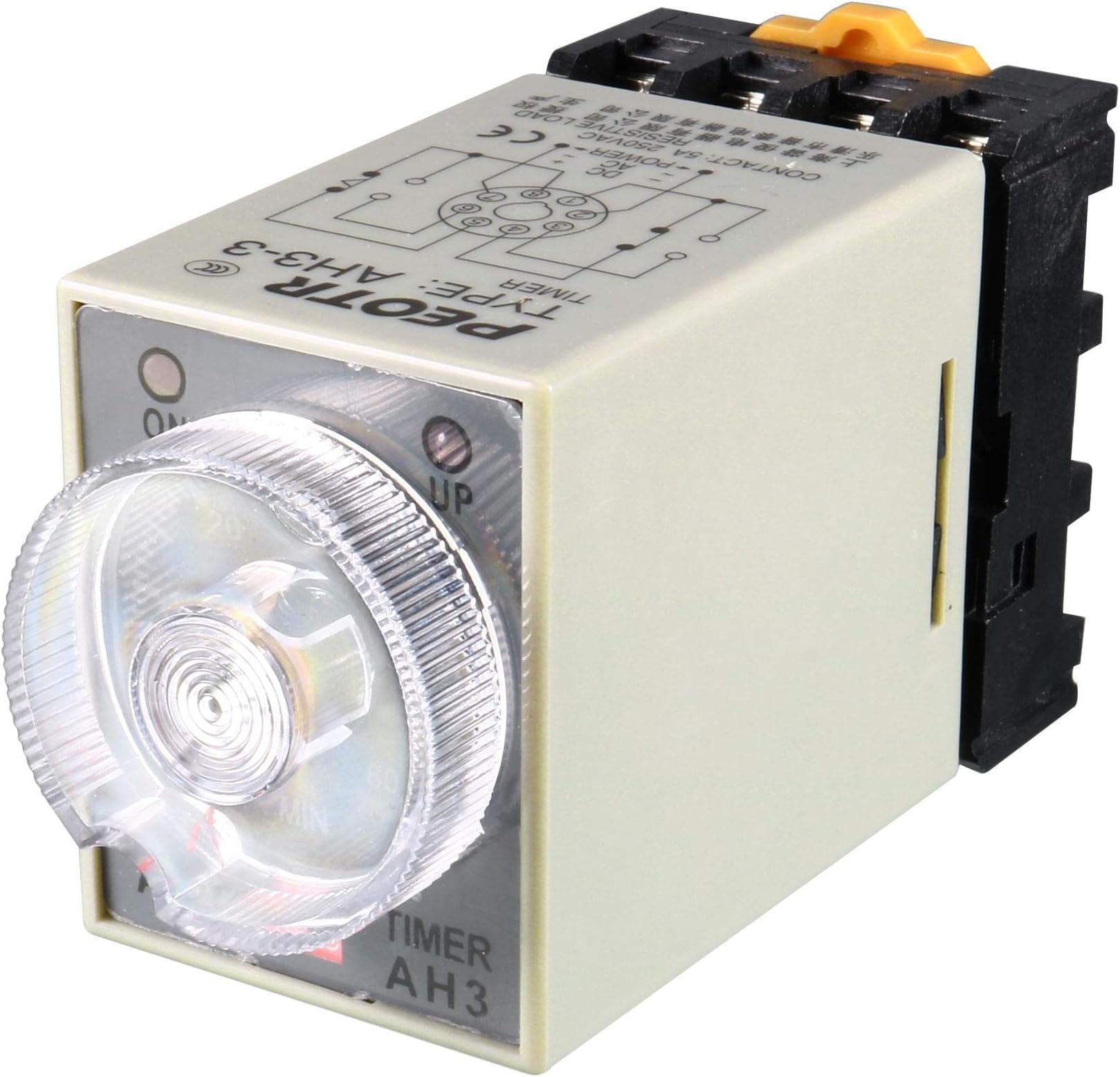 uxcell AC 110V 8P 0-60 Minutes Range Adjustable Delay Timer Time Relay AH3-3 + Base