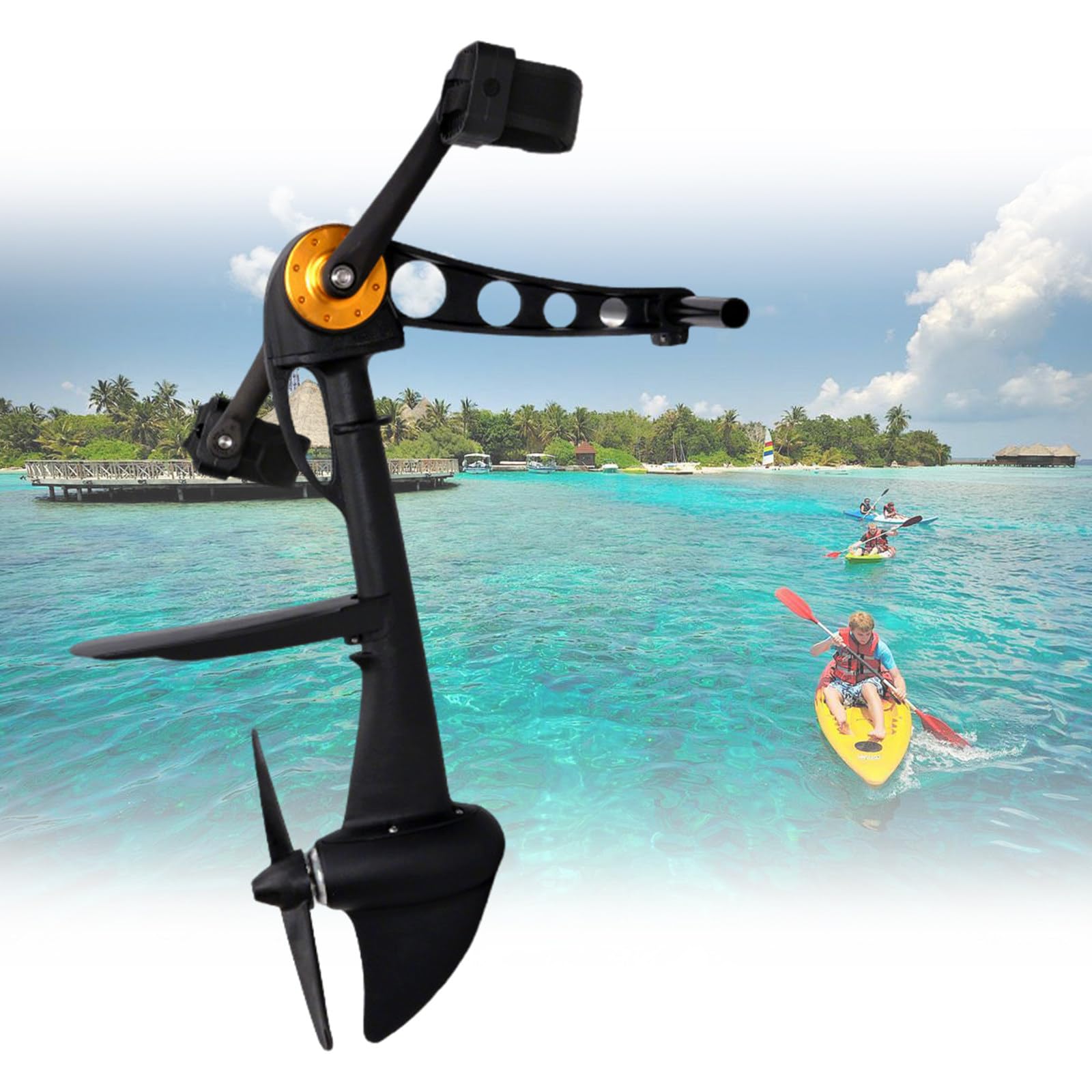 ZHLINGQ Kayak Pedal Drive Kit Universal, Complete Kayak Pedal Drive Kit, All-in-One Foot Pedal Propulsion System, Pedal Drive Propulsion System for Kayaks and Inflatable Fishing Boats