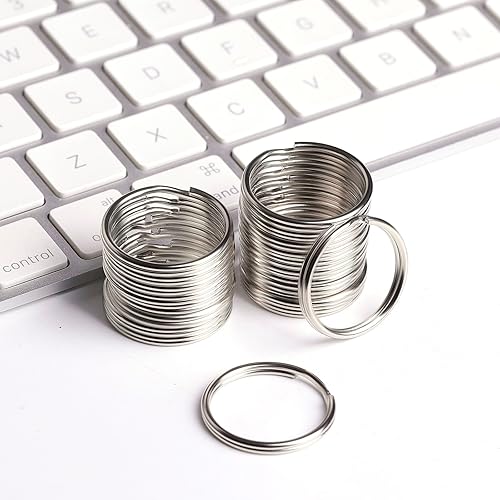 Miniatura 3 de Llavero de metal redondo dividido con conectores para el hogar, coche, etiqueta de perro, adornos de oficina, accesorios de llaves