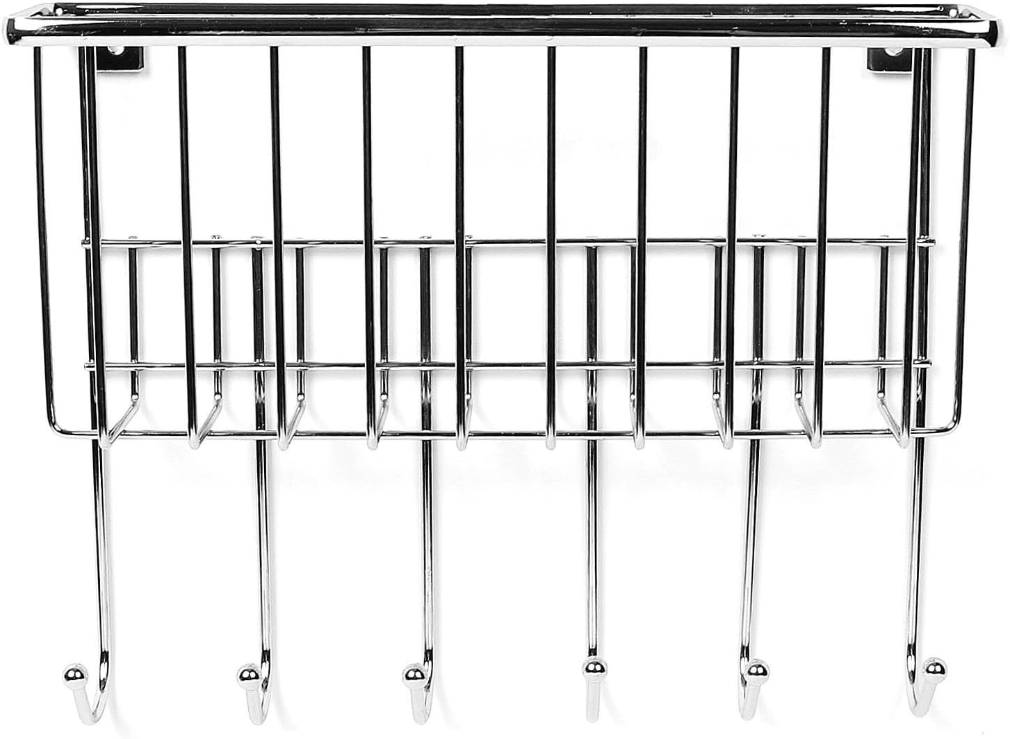 1Pcs Key Hooks Holder Rack with 6 key Storage 1 Mail Basket