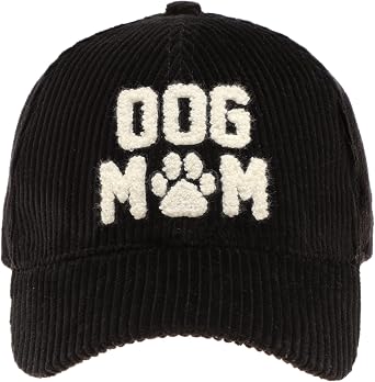 Womens 100% Cotton Corduroy Chenille 3D Patch Embroidered Adjustable Baseball Cap Hat