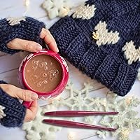 Vista 5 de Divit Shilp Streamline - Ganchos de ganchillo con mango ergonómico Aguja de tejer de madera de corazón morado de 7 pulgadas, tejido de hilo