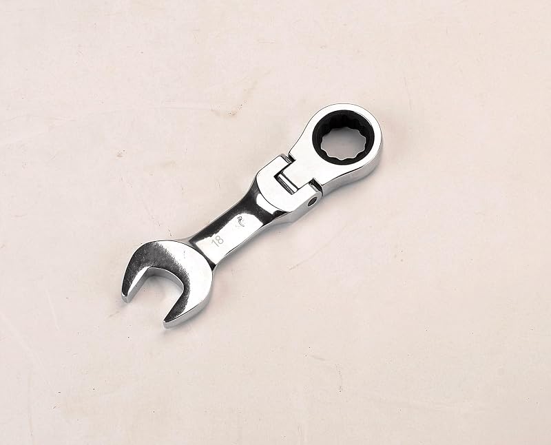 Chave combinada 18 mm FLZOSPER com cabeça flexível, catraca de 72 dentes e perfil curto