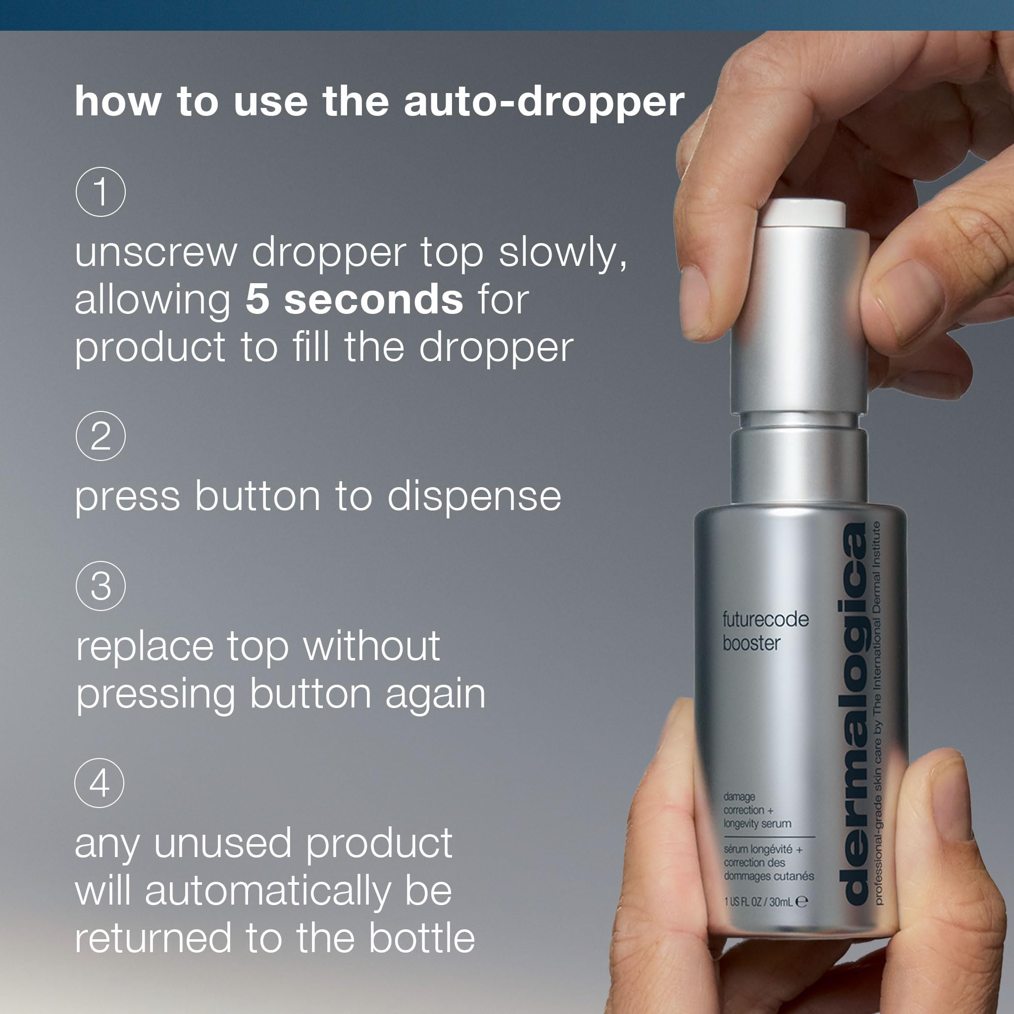 Dermalogica futurecode booster Damage-Correcting Longevity Serum 15ml | Beruhigender Reiniger, der Rötungen und Spannungsgefühle lindert und die Hautbarriere unterstützt.