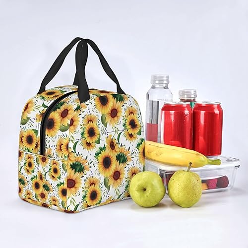 Miniatura 6 de Hermosos girasoles bolsa de almuerzo reutilizable aislado picnic bolsa térmica refrigerador bolsas para picnic trabajo viajes