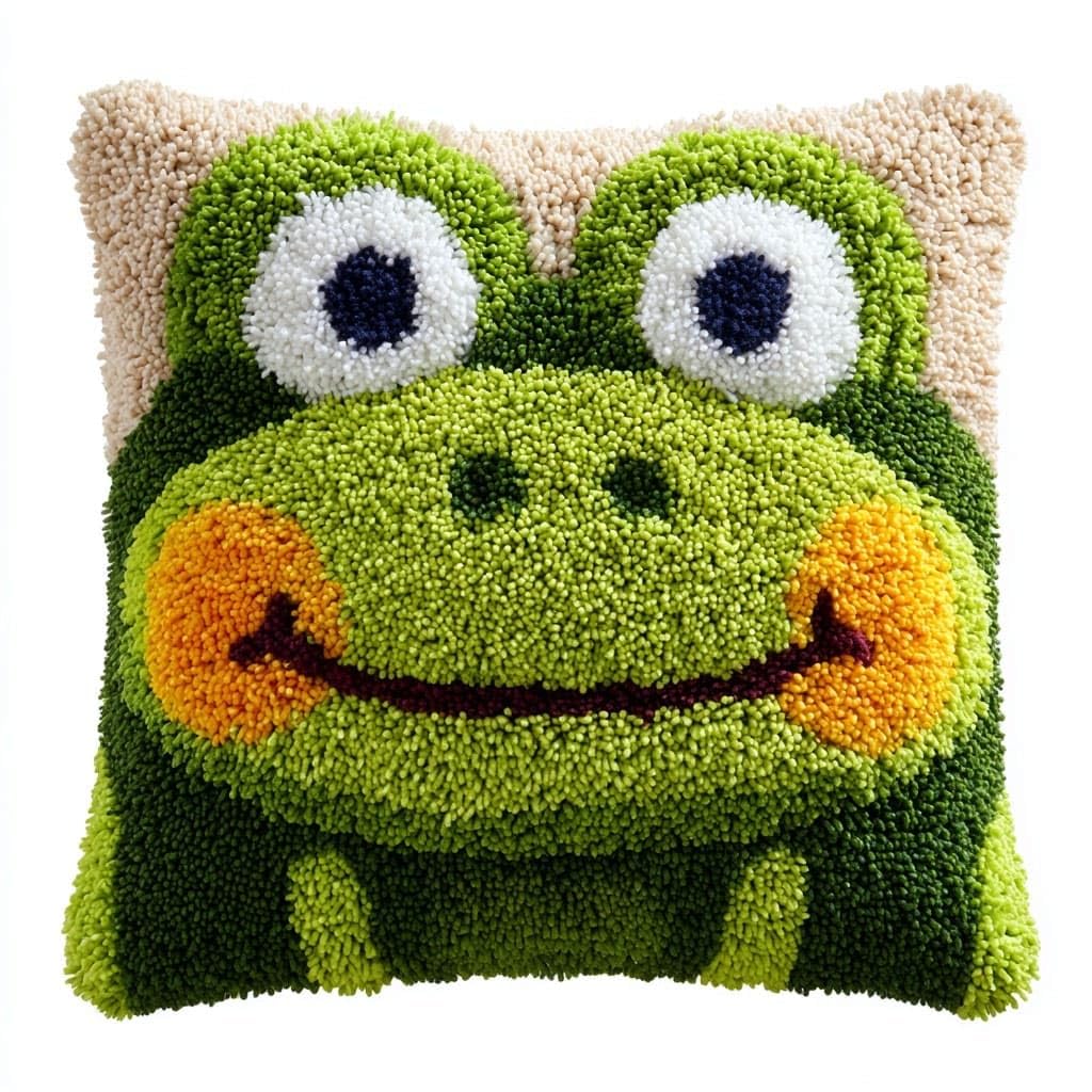 Henypt Latch Hook Cushion Kits, Frog