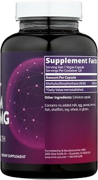 MRM Nutrition MSM 1000mg - for Women & Men, Vegan - 120 Servings