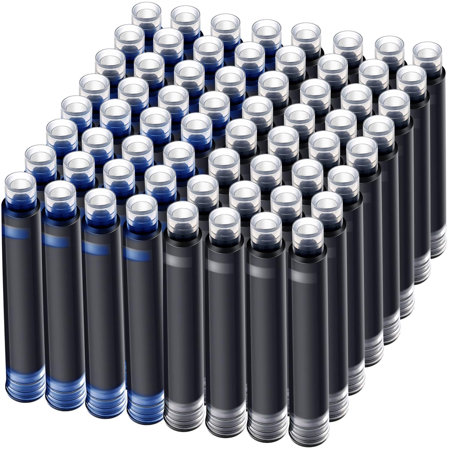 100 Pieces Blue Black Pen Ink Cartridge Fountain Pen Cartridges