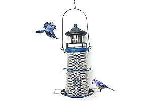 Lighthouse Gifts: Solar Bird Feeder with Rotating Beacon LED Light