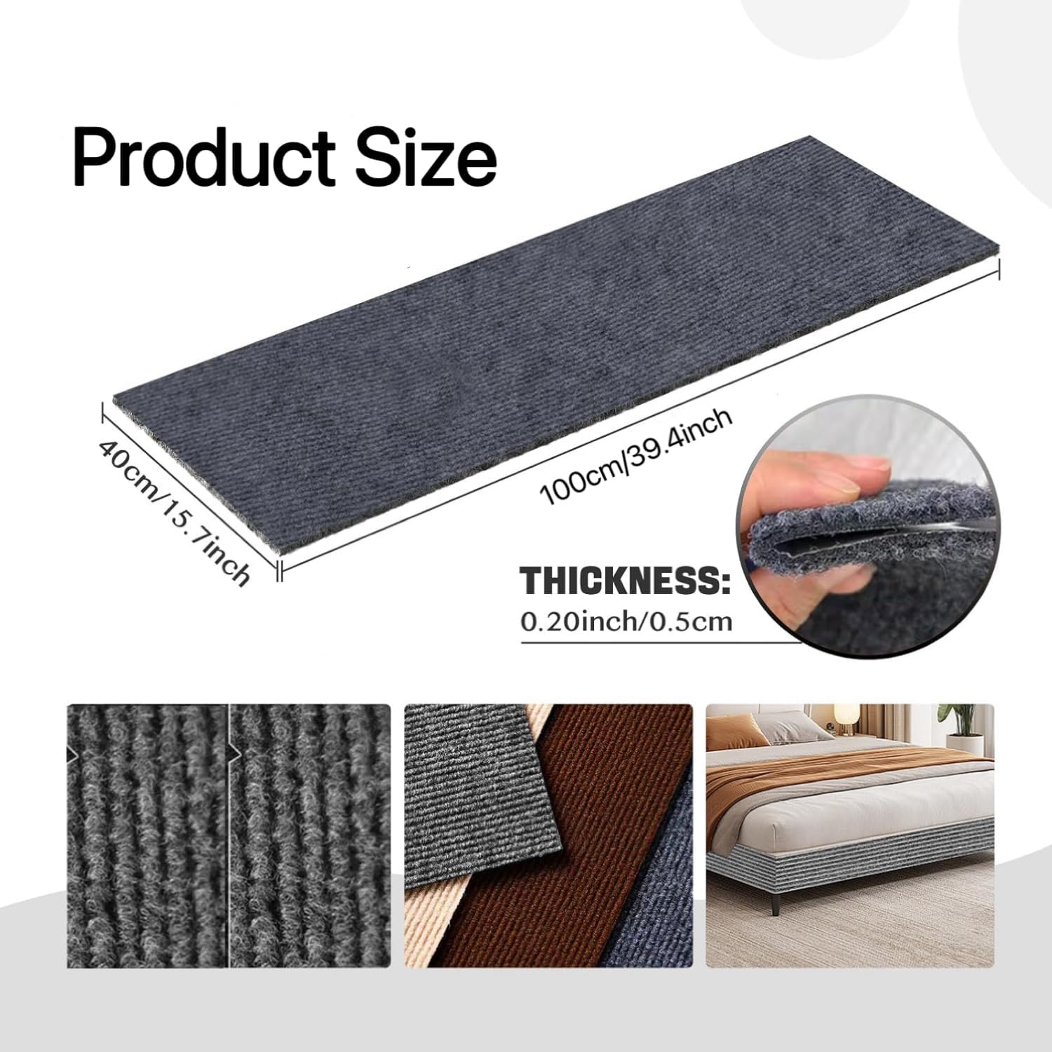 Cat Scratch Couch Furniture Protector, Dark Grey, 15.7"X39.4" | Adhesive, DIY Climbing, Scratch Pad Deterrent, Indoor Use