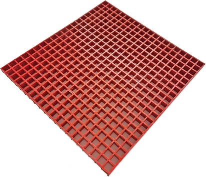 INTSUPERMAI Floor Grating Fiberglass FRP Grating 2.6ft*2.6ft Drainage Grid Plate Grid Cover Plate for Outdoors&Indoors, One Piece, Red