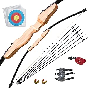30/40lb 57" Archery Recurve Bow Kit Beginner Practice LH/RH Adult Outdoor Game E - Foto 8