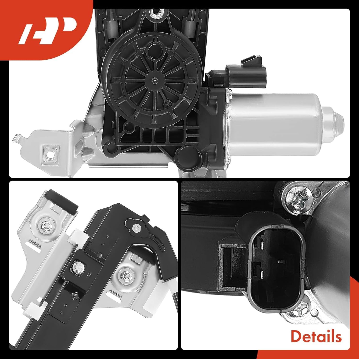 A-Premium Rear Passenger Side Power Window Regulator with 2-Blade Motor Replacement for Chevrolet Tahoe 2000-2006 & GMC Yukon 2000-2006 & Cadillac Escalade 2002-2006