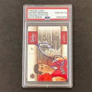 2009-10 Panini Studio #92 Andrea Bargnani Signed Card AUTO 10 PSA Slabbed Raptor - Basketball Slabbed Rookie Cards