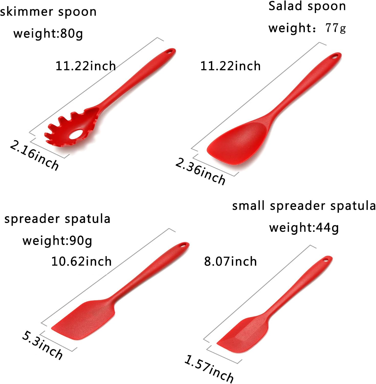 PDJW 10PCS Silicone Cooking Kitchen Utensils Set, Silicone Spatula set BPA Free Non Toxic, Turner Tongs Spatula Spoon Kitchen Gadgets Set for Nonstick Heat Resistant Cookware