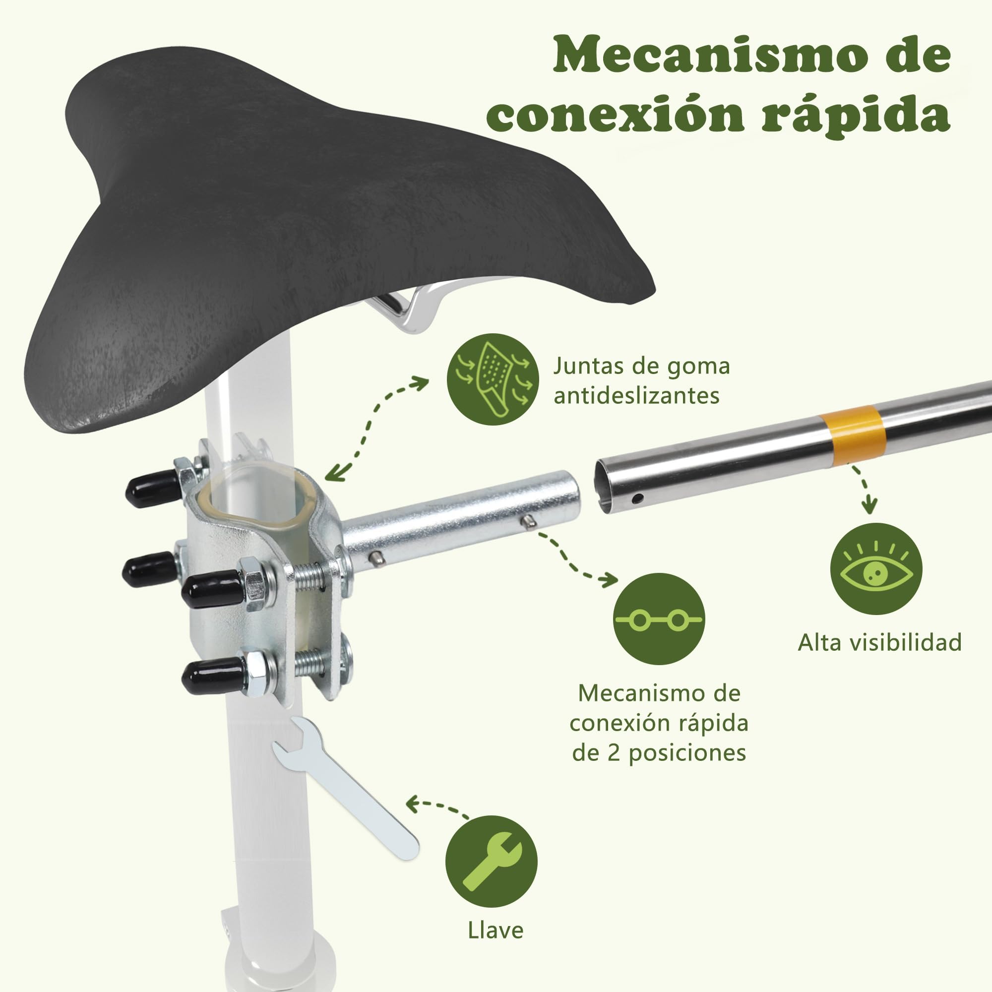 Correa de Bicicleta Resistente para Perro, Manos Libres, para Montar en Bicicleta | Soporte para perros de bicicleta para viajes seguros