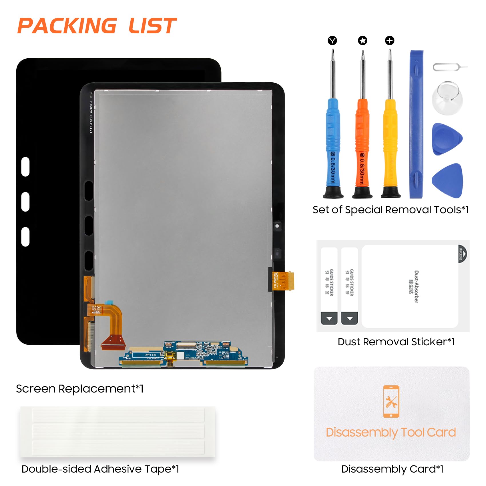 Pantalla LCD para Samsung Tab Active4 Pro 10.1 (2022) T636B LCD Display para Samsung Galaxy Tab Active4 Pro 2022 10.1 Pulgadas Pantalla de Repuesto Digitalizer Touch Screen Asamblea con Reparación