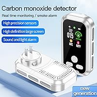 Vista 3 de 2-Pcs 4IN1 Plug in Smoke & Carbon Monoxide Detector Combination Builti-in 2000 mAh Backup Battery HD Screen [Smoke CO Temp Humidity Sensor] Alarm