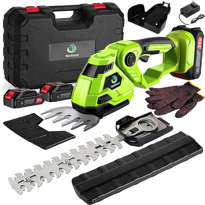 Nicklaua 2-in-1 Cordless Hedge Trimmer & Grass Shear