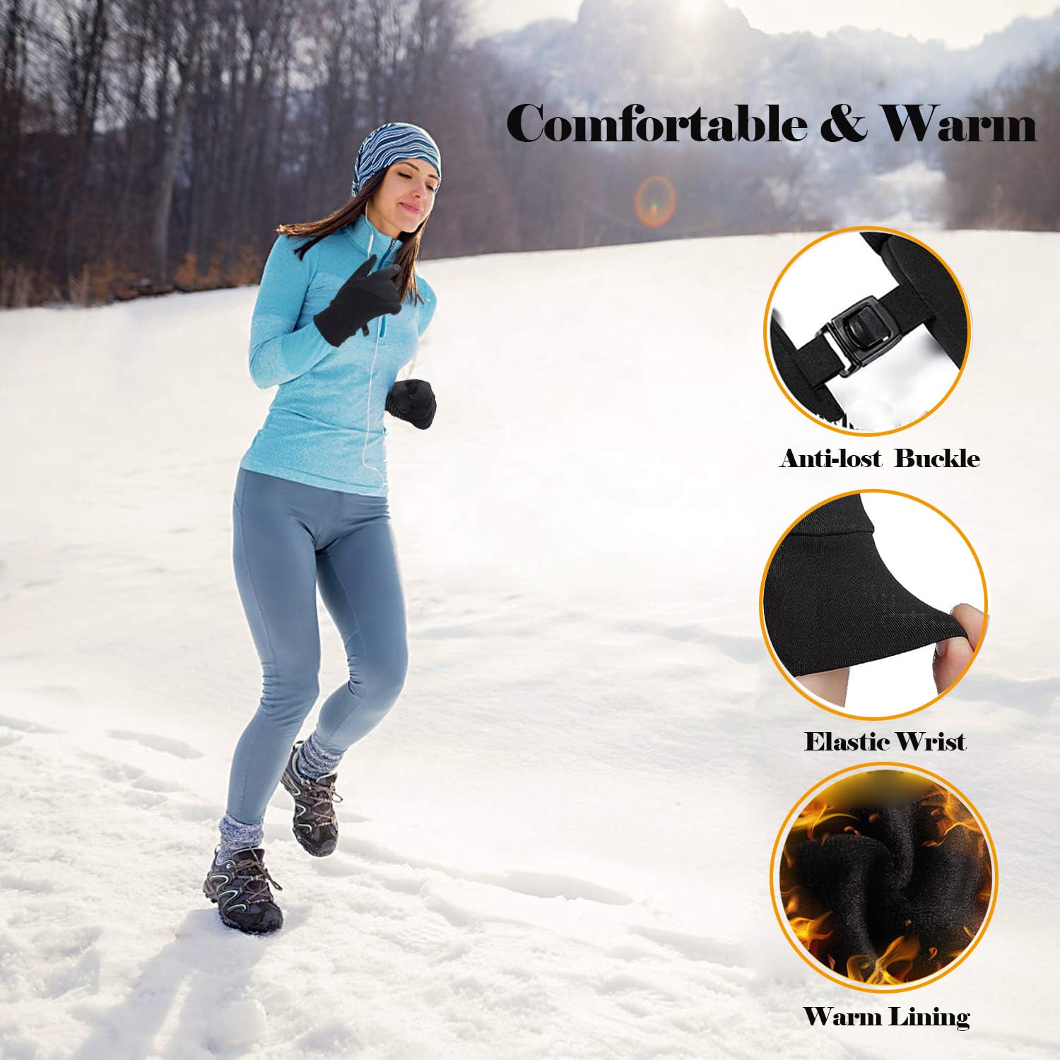 Gants D'hiver Tactiles Pour Homme Et Femme - Polaire Chaude, écran Tactile, Poignet élastique