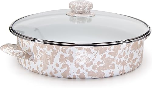 Miniatura 8 de Golden Rabbit Esmalte - Patrón de cristal de mar - Sartén para saltear de 5 cuartos