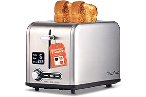 Peach Street 2 Slice Toaster Compact Bread Toaster with Bagel Setting & Smart Digits