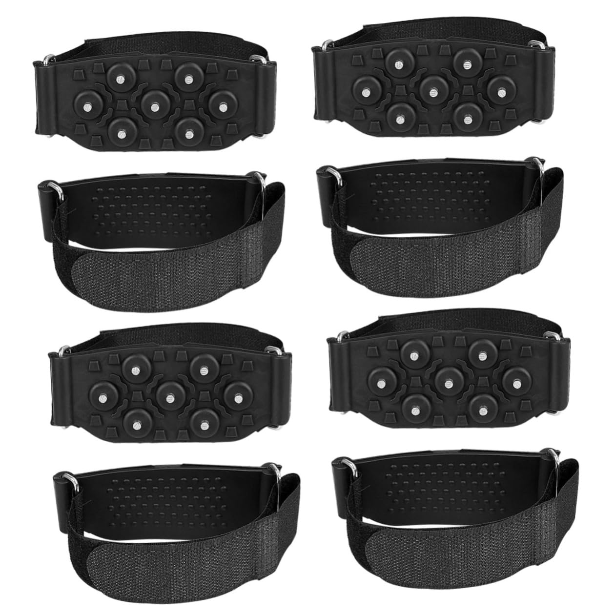 YARNOW Couvre-Chaussures à Crampons Semelles Intérieures à Chaussures Crampons pour Chaussures Talon Bottes De Glace Pêche sur La Glace Poignées Pince Gel Black Acier Au Manganèse