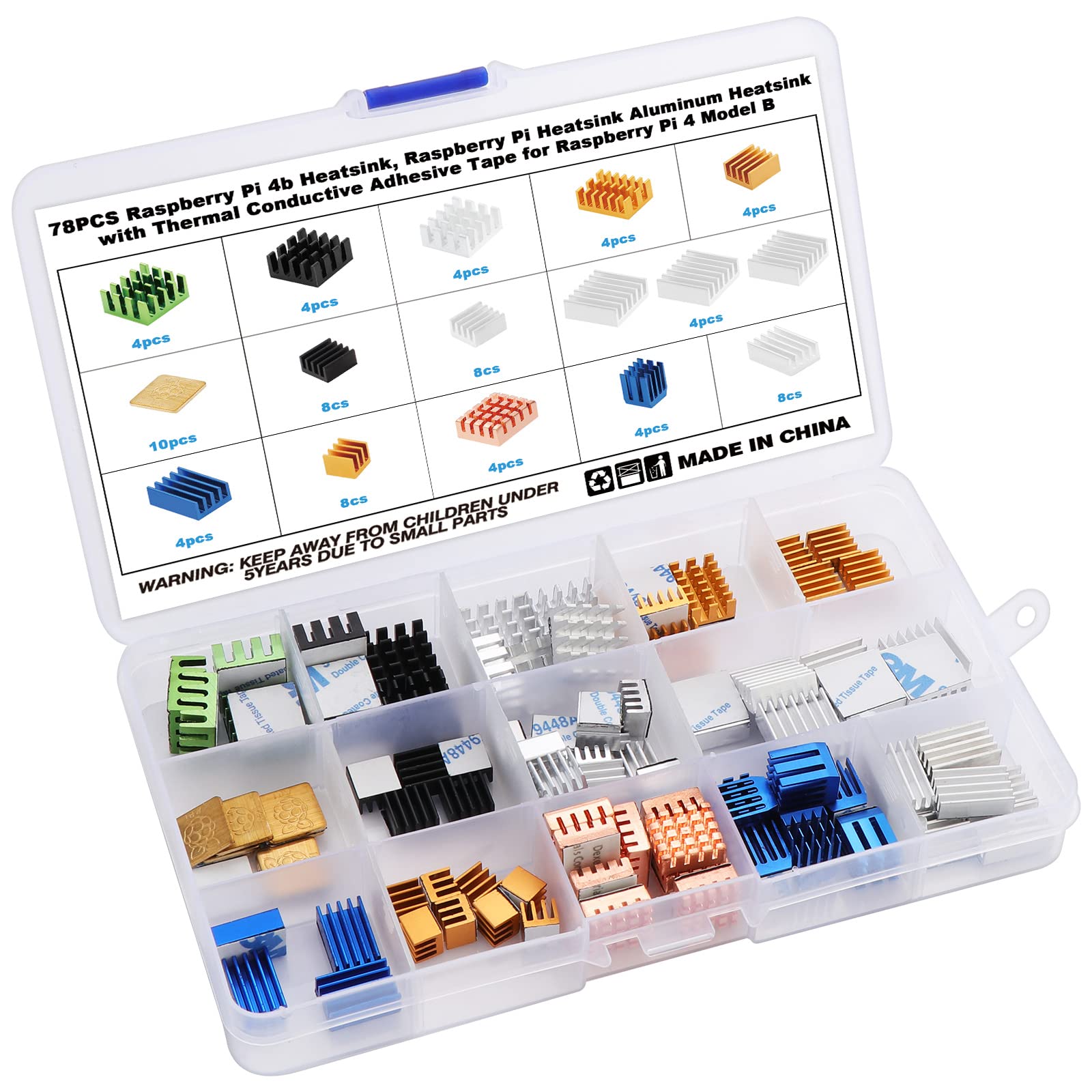 Dissipatori Di Calore Per Raspberry Pi 4 Modello B - 20 Pezzi In Alluminio Con Nastro Adesivo Termico - Foto 6